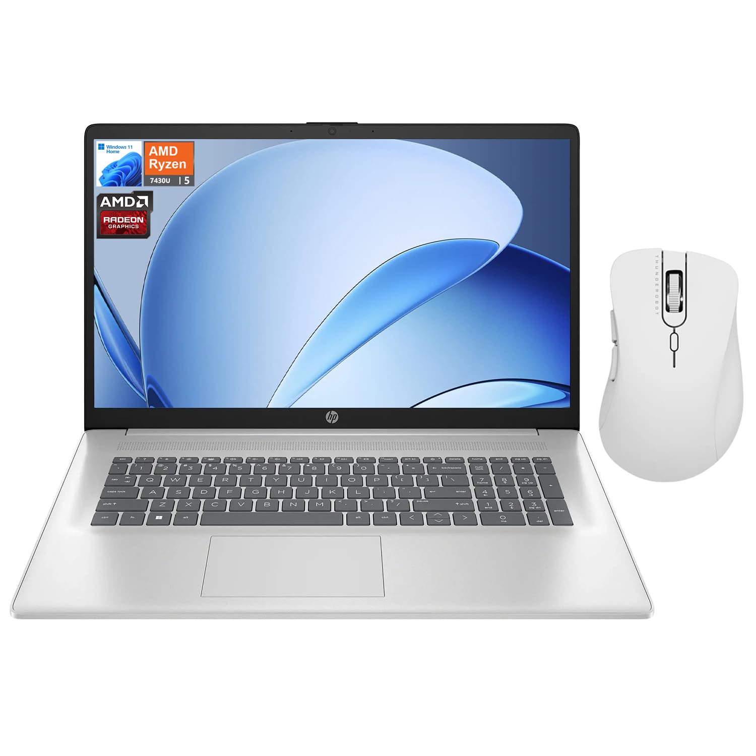 Hp High-Performance Daily Use Laptop, 17.3'' Fhd Display, Amd Ryzen 5 7430U, 16Gb Ram, 512Gb Ssd, Wi-Fi 6, Webcam, Hdmi, Windows image 1