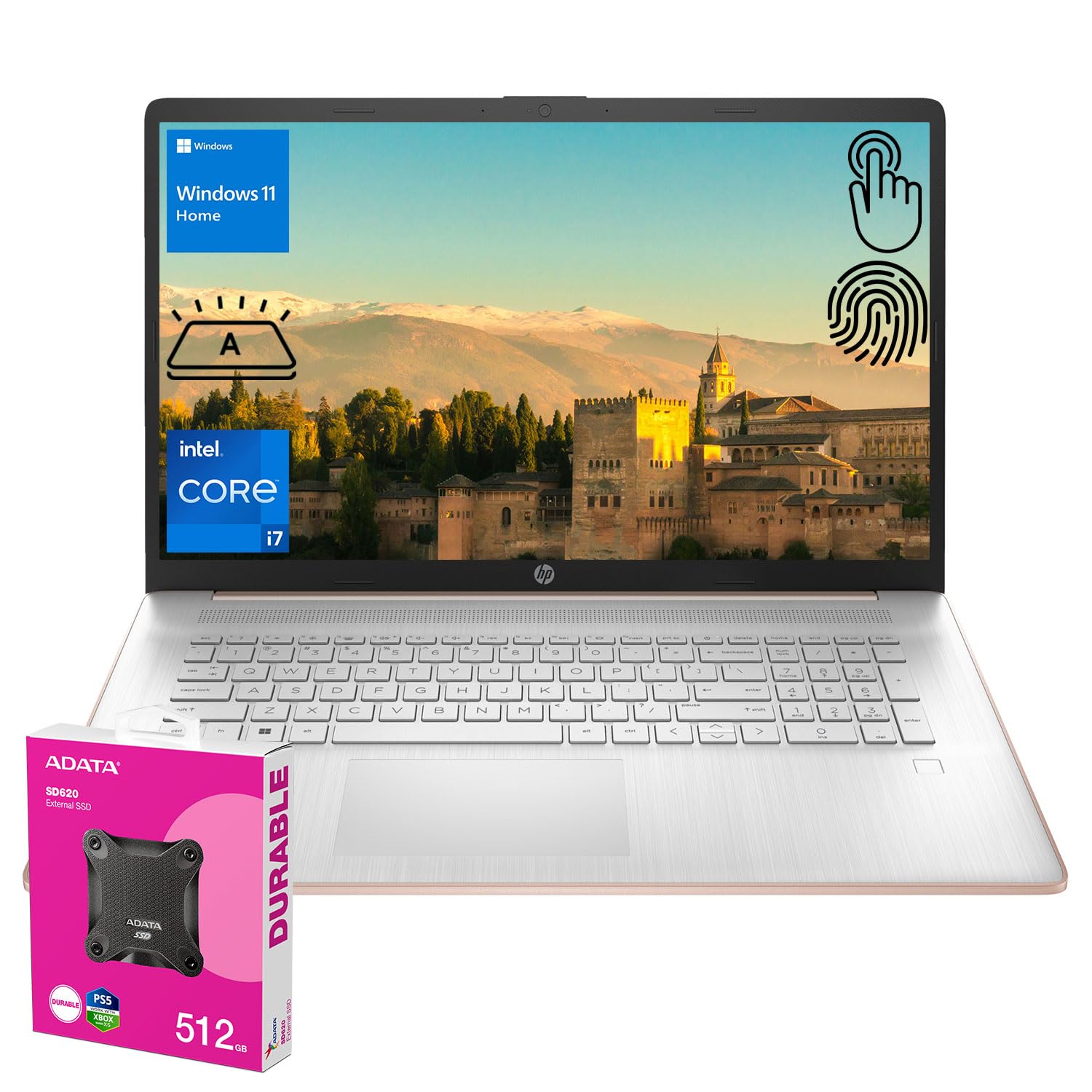 Hp Premium 17.3'' Laptop, 17.3'' Hd+ Touchscreen, Intel Core I7-1355U, 64Gb Ram, 1Tb Ssd, Webcam, Hdmi, Backlit Kb, Fp Reader, W image 1