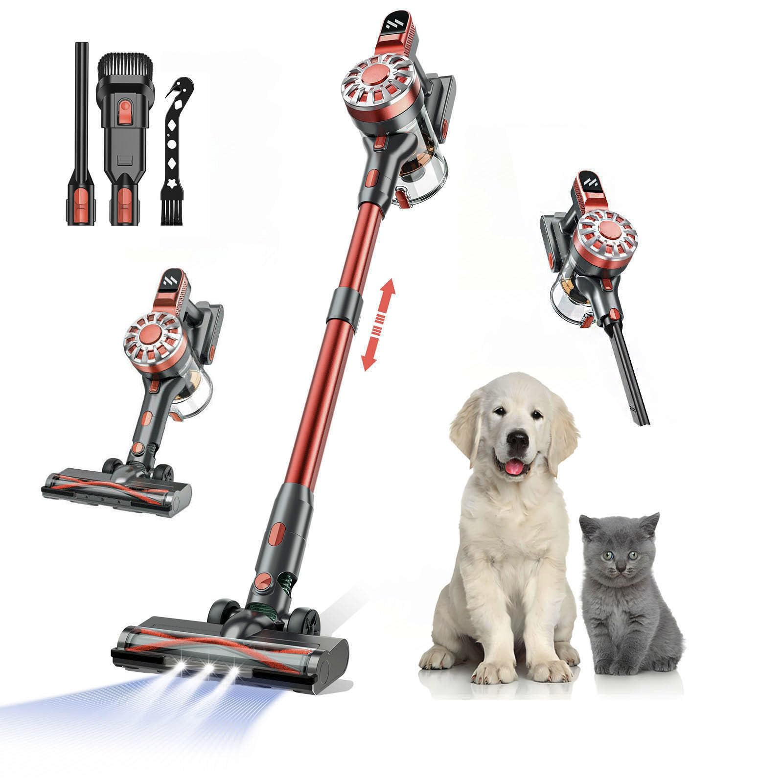 Wlotpo Cordless Vacuum Cleaners For Home With Powerful Suction,Stick Vacuum Cordless Rechargeable,Up To 35 Mins Runtime,Lightwei image 1