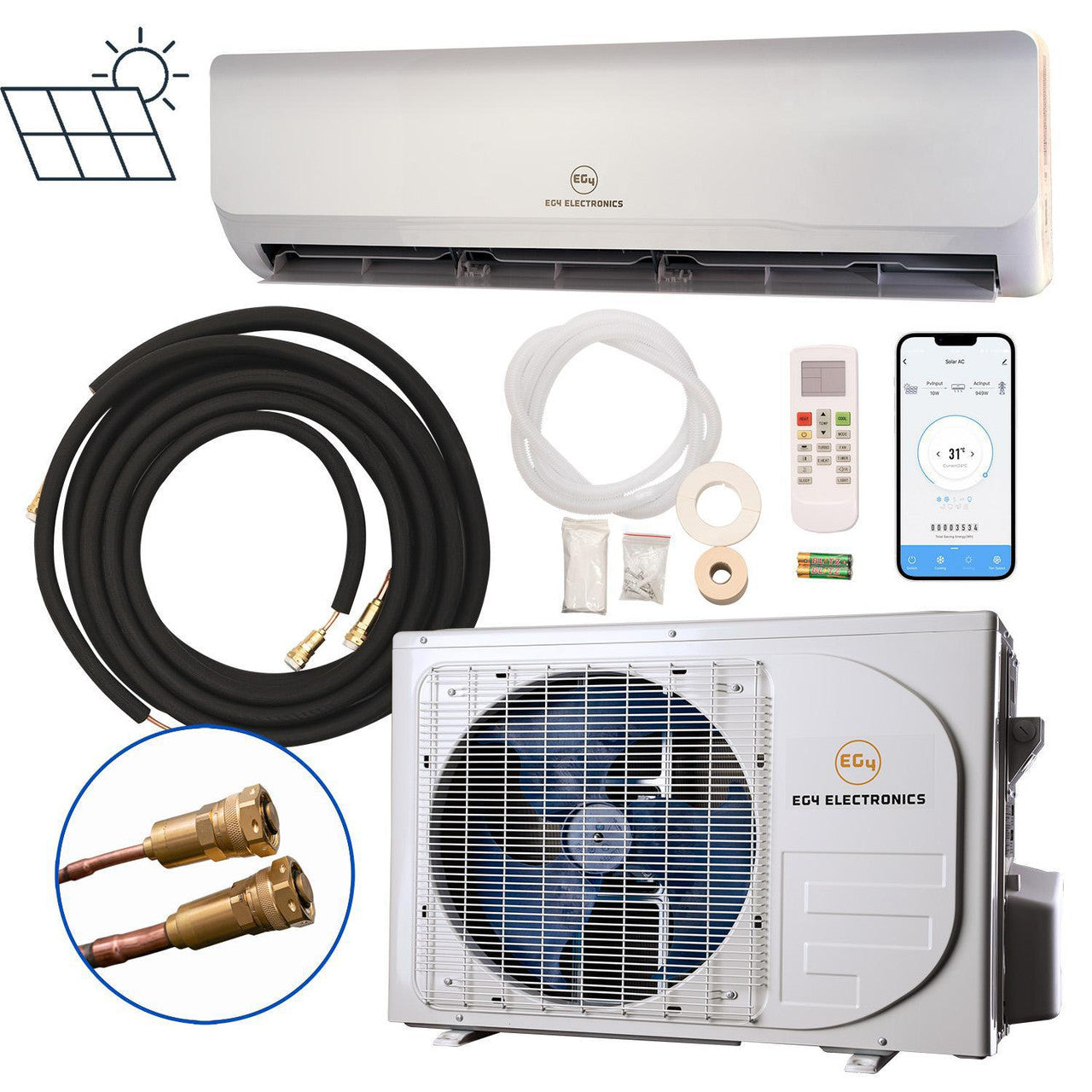EG4 Hybrid Solar Mini Split Air Conditioner Heat Pump AC/DC 