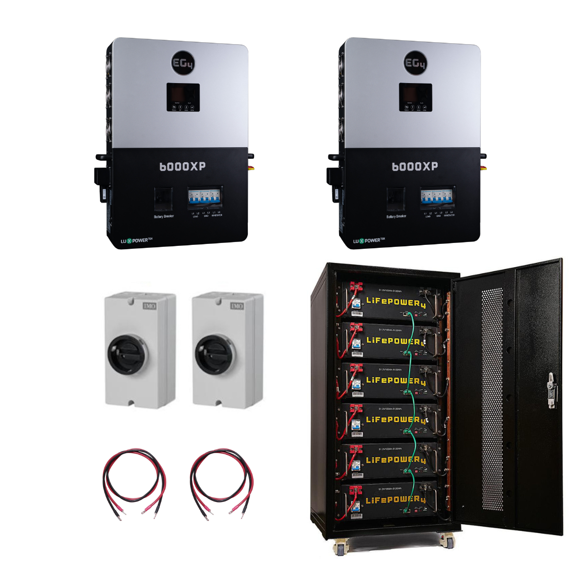 Off-Grid EG4 System Bundle - 12kW 120/240V Output / 48VDC - 30.72kWh EG4 Lithium Battery Bank 