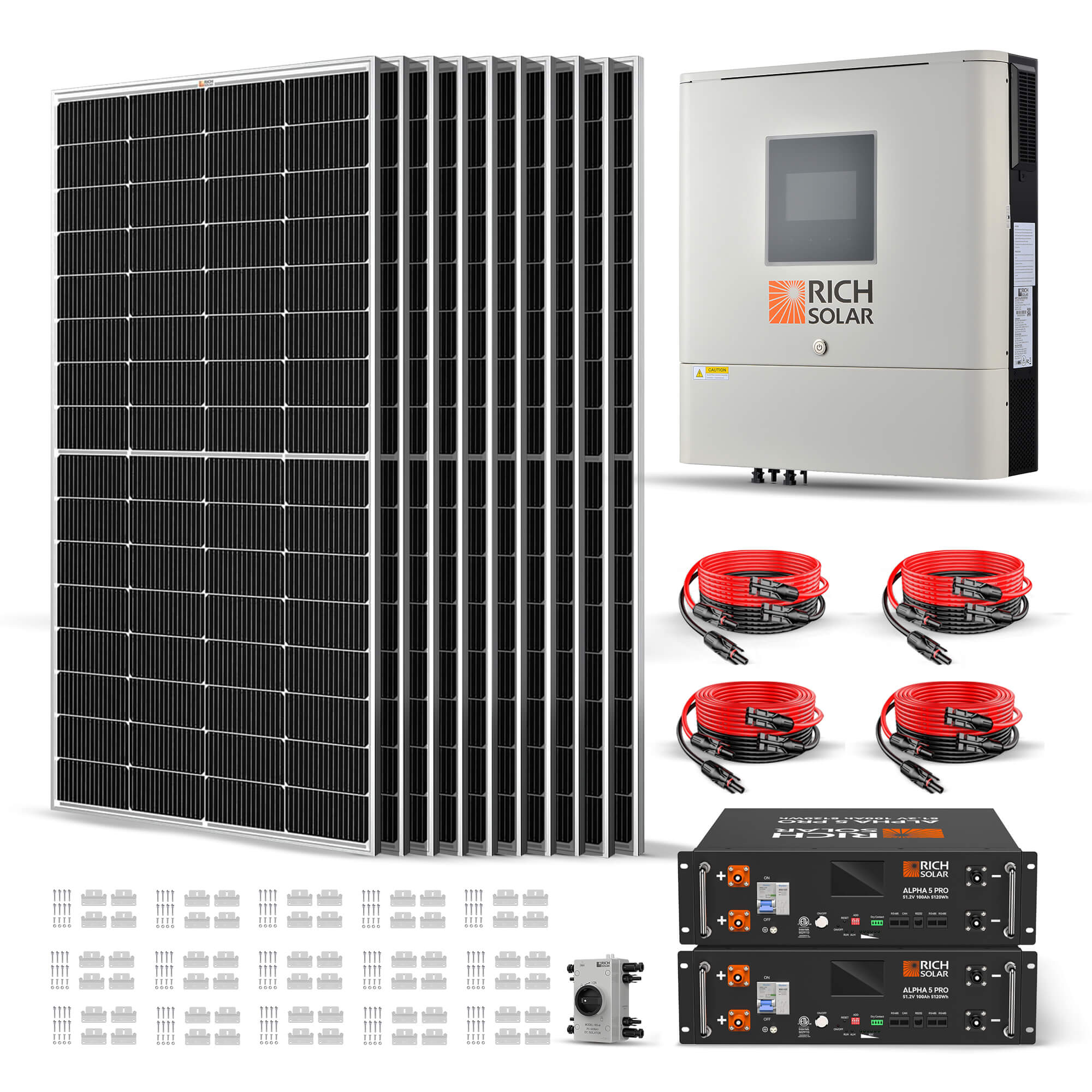 Rich Solar 2500W 48VDC - 120VAC Solar Kit image 1