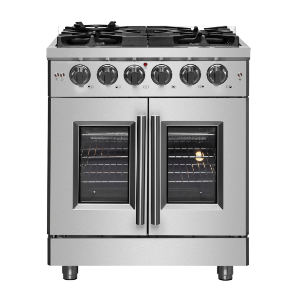 Forno 30″ Freestanding French Door Dual Fuel Range with 5 Burners, FFSGS6325-30 image 1