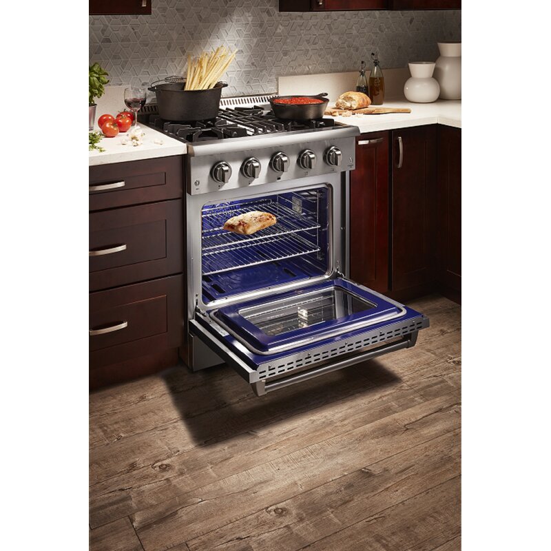 Thor Kitchen 30 in. Natural Gas Burner/Electric Oven Range in Stainless Steel, HRD3088U image 9