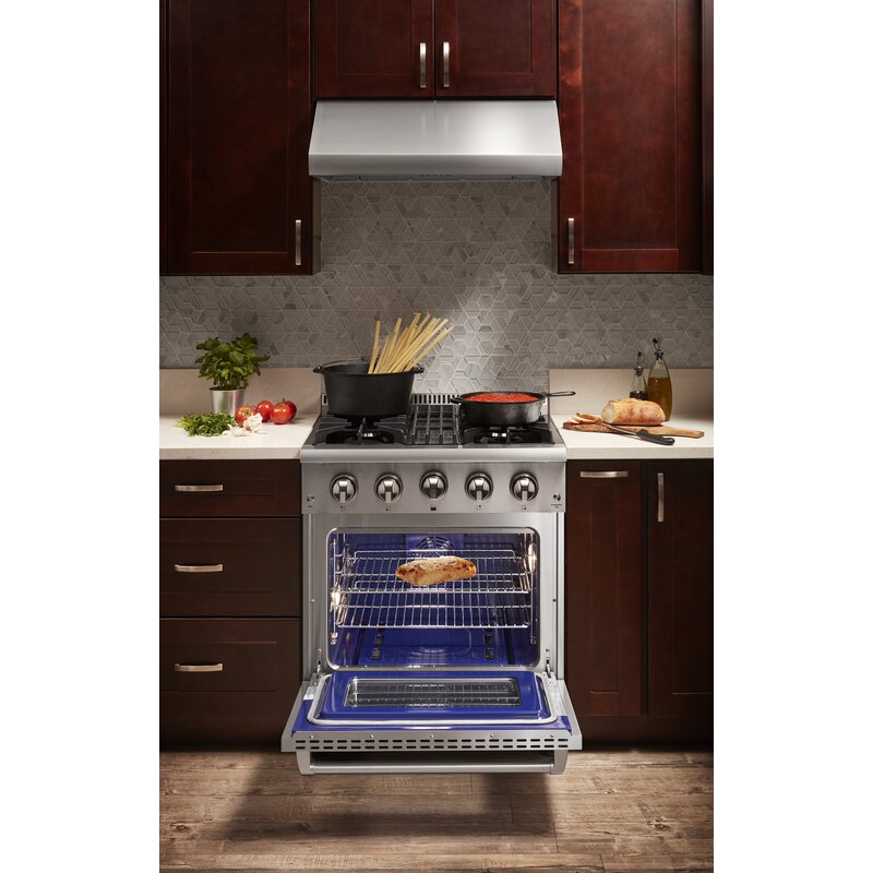 Thor Kitchen 30 in. Natural Gas Burner/Electric Oven Range in Stainless Steel, HRD3088U image 11