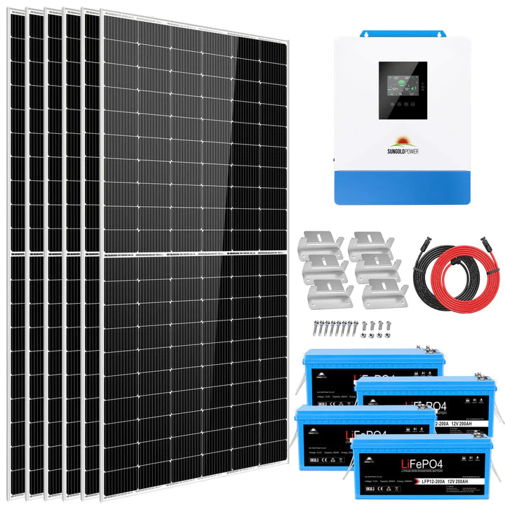 Sungold Power Off-Grid Solar Kit 5000w 48v 120v Output 10.24kwh Lithium Battery 2700 Watt Solar Panel (SGK-5PRO) image 1