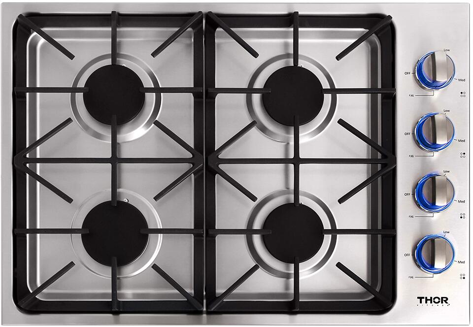 Thor Kitchen 30 in. Drop-in Natural Gas Cooktop With 4 Burners in Stainless Steel - LP Convertible (TGC3001) image 1