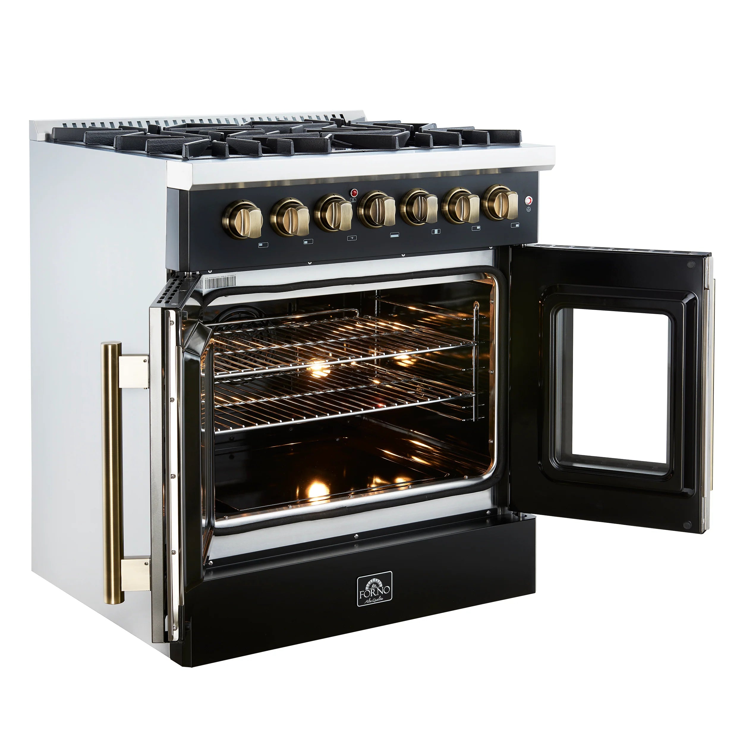 Forno Galiano 30" Freestanding French Door Dual Fuel Range - Stainless Steel, Black, White  (FFSGS6356-30) image 23