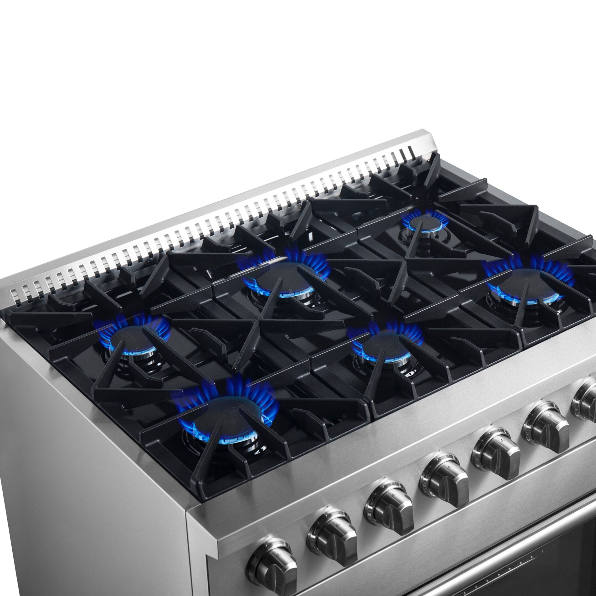 Forno Marco 36" Dual Fuel Range with 6 Sealed Burners in Stainless Steel (FFSGS6197-36) image 6