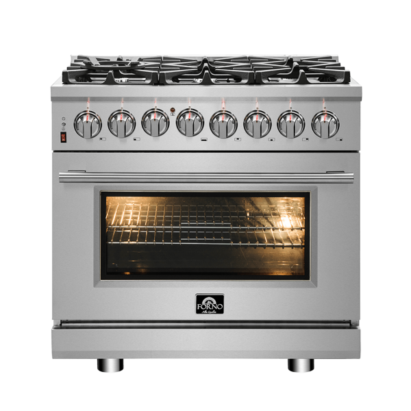 Forno 36″ Freestanding Dual Fuel Range with 6 Burners, FFSGS6125-36 image 1