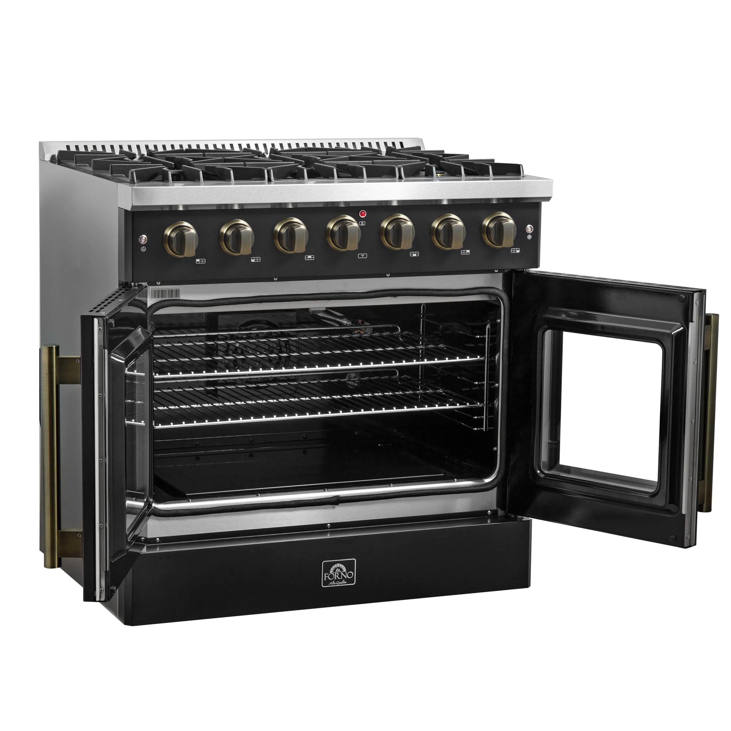 Forno Galiano 36" Freestanding French Door Gas Range - Stainless Steel, Black, White (FFSGS6444-36) image 11