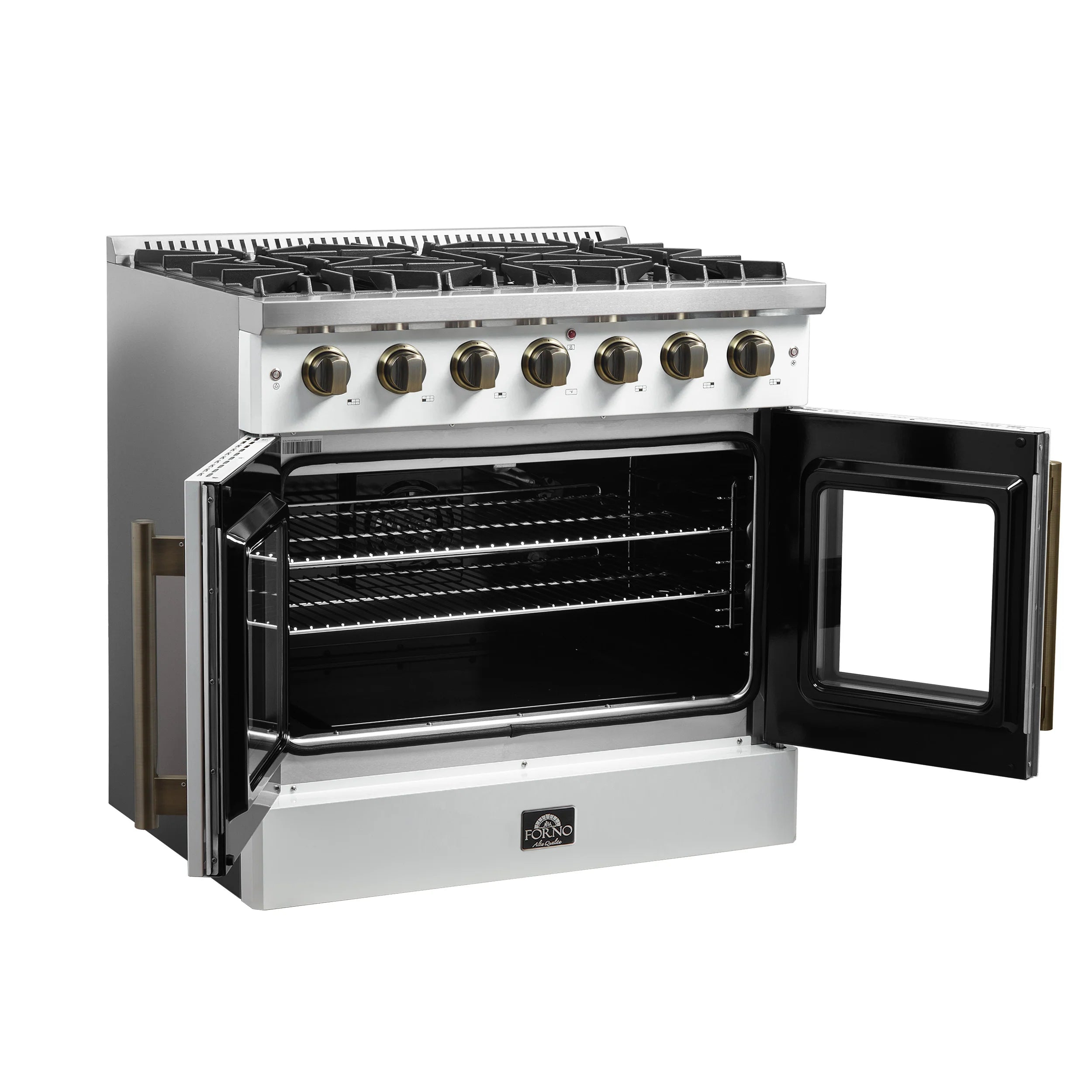 Forno Galiano 36" Freestanding French Door Gas Range - Stainless Steel, Black, White (FFSGS6444-36) image 14