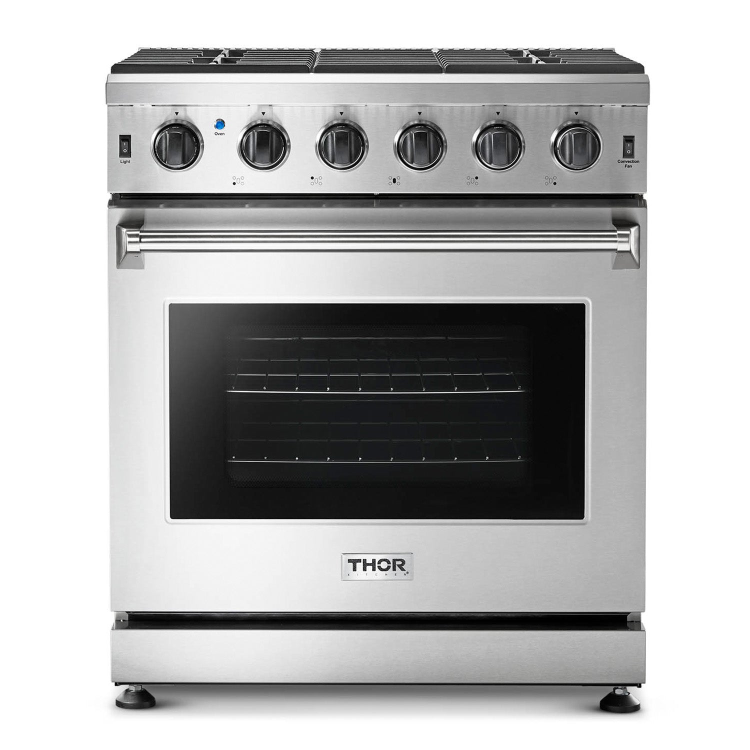 Thor Kitchen 30 in. 4.55 cu. ft. Professional Natural Gas / Propane Gas Range in Stainless Steel, LRG3001U & LRG3001ULP image 1