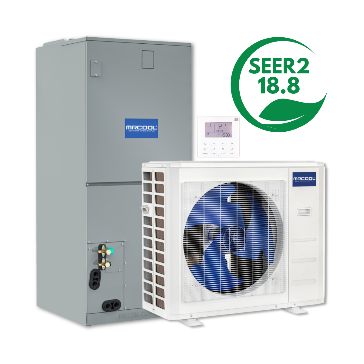 MRCOOL VersaPro 2nd Gen 18K BTU 1.5 Ton 18.8 SEER2 Central Ducted Heat Pump Split System, MVP-18-HP-230A00-O image 1