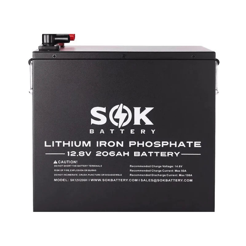 SOK Battery 12V 206Ah LiFePO4 Battery Bluetooth & Built-in Heater (SK12V206H) 