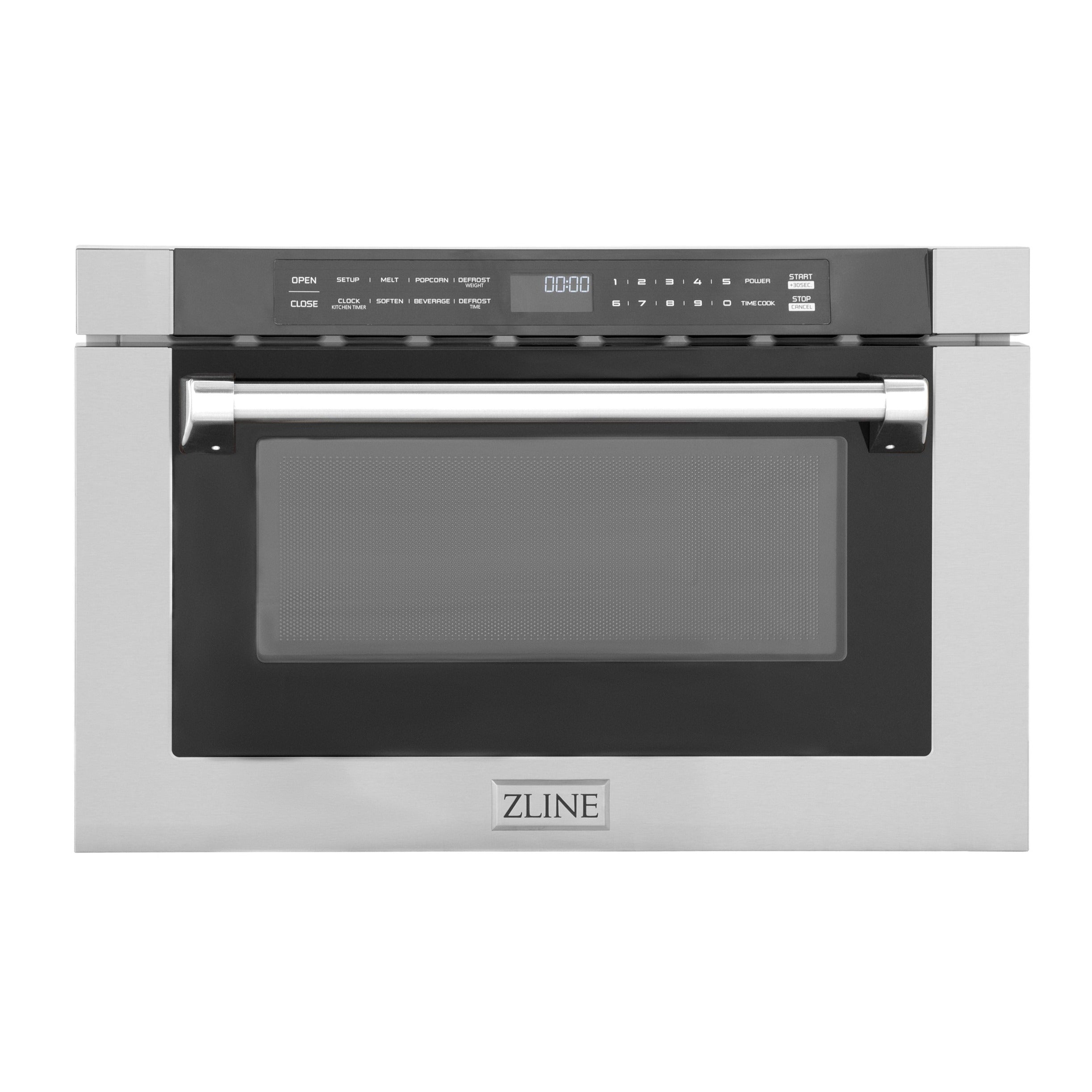 ZLINE 24 In. 1.2 cu. ft. Built-in Microwave Drawer with a Traditional Handle in Stainless Steel (MWD-1-H) image 1
