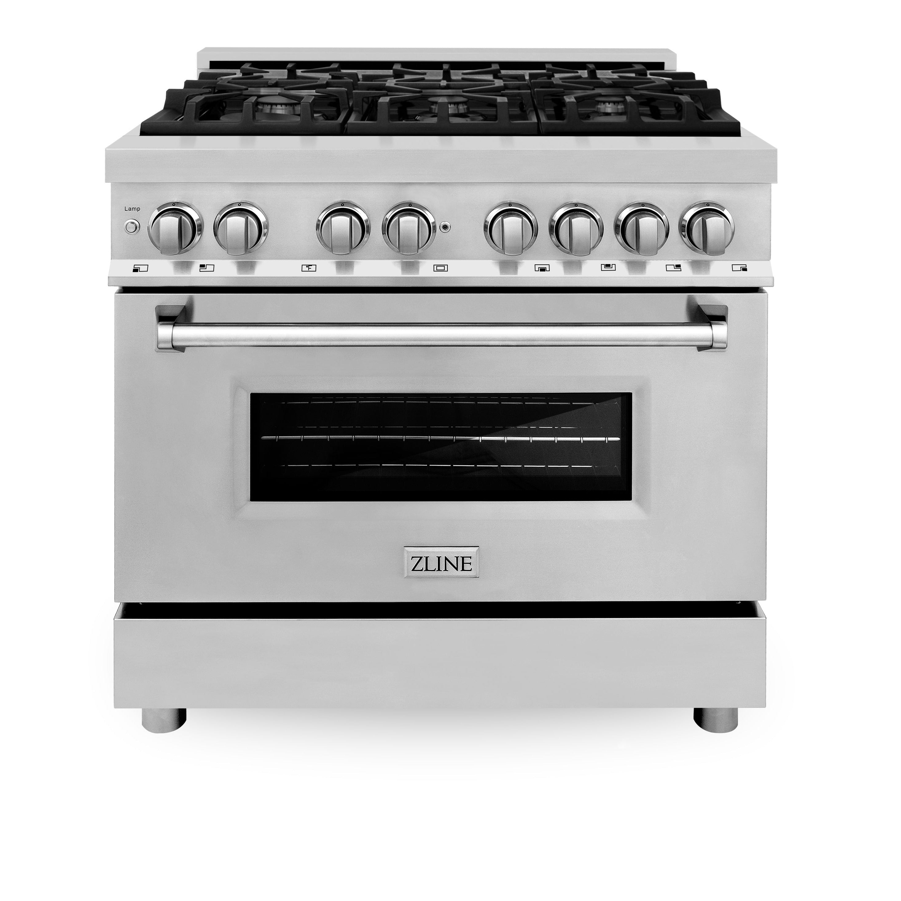 ZLINE 36 in. 4.6 cu. ft. Legacy Dual Fuel Range with 6 Burner Gas Cooktop and Electric Convection Oven in Stainless Steel (RA36) image 1
