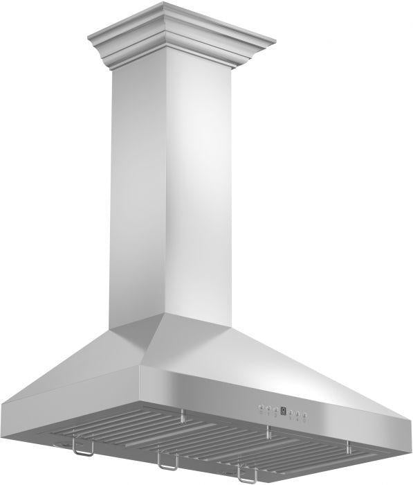 ZLINE 48 in. Convertible Vent Wall Mount Range Hood in Stainless Steel with Crown Molding (KL3CRN-48) image 1