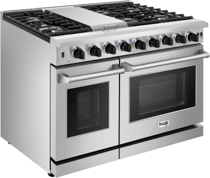 Thor Kitchen 48 Inch Gas Range Double Oven FRB, LRG4807U image 1