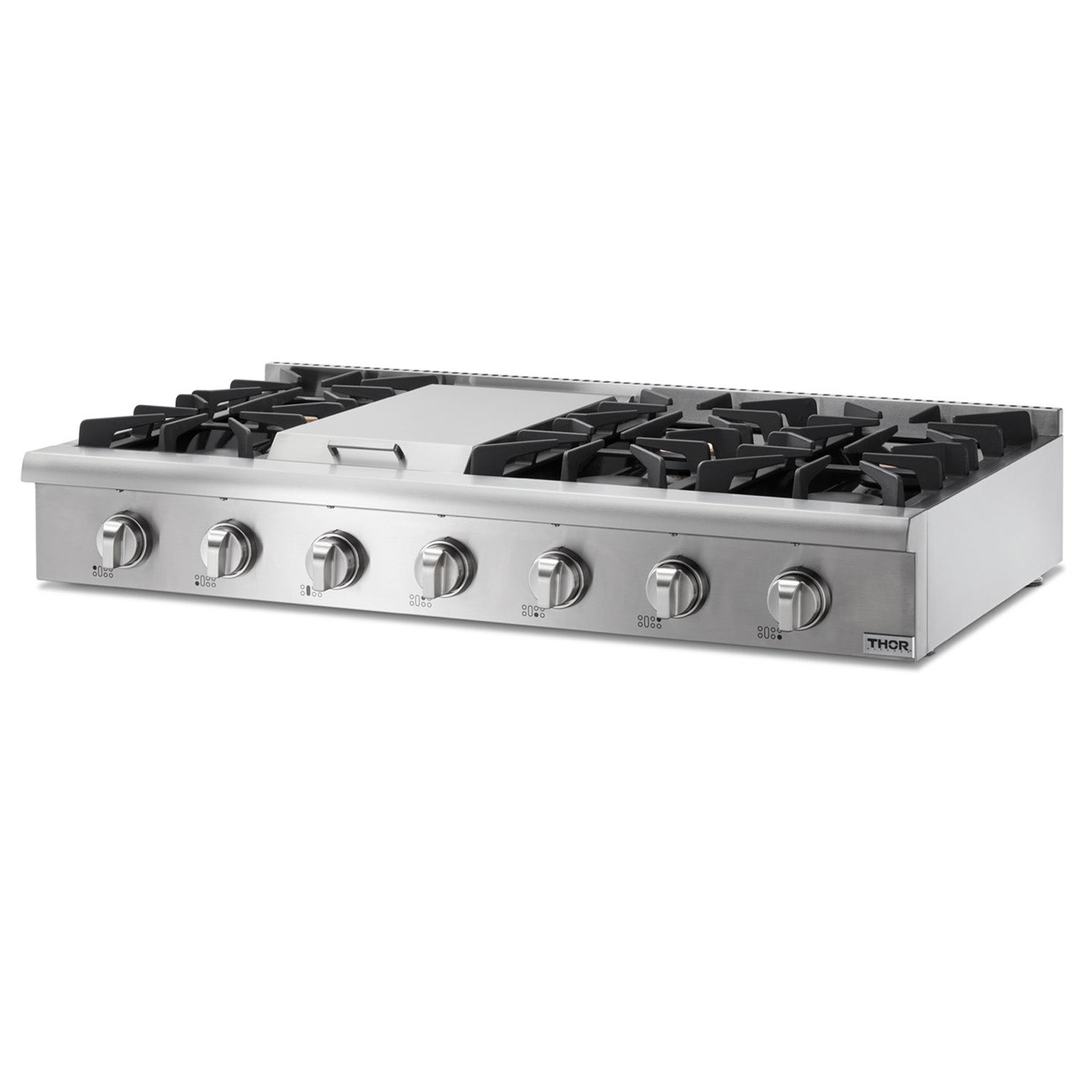 Thor Kitchen 48 Inch Professional Gas Range Top in Stainless Steel FRB, HRT4806U & HRT4806ULP image 1