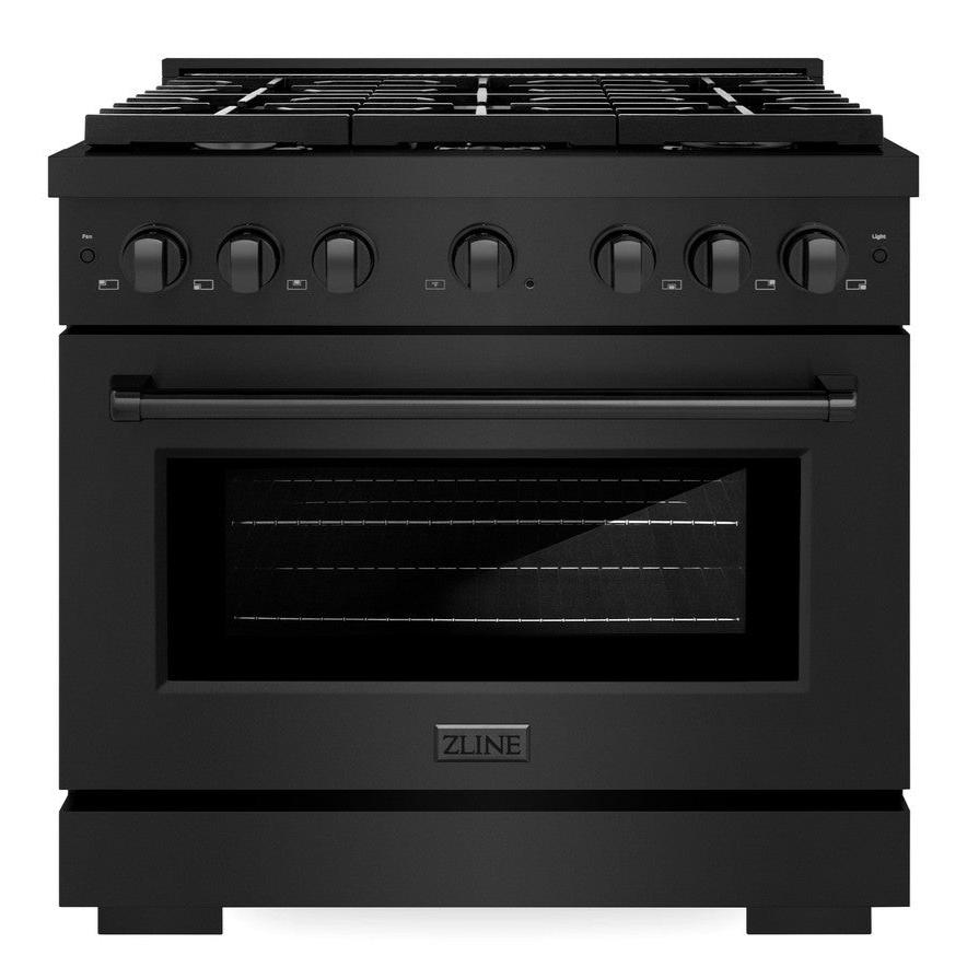 ZLINE 36 in. 5.2 cu. ft. Paramount Dual Fuel Range with 6 Burner Gas Cooktop and Electric Convection Oven in Stainless Steel (SDRB-36) image 1