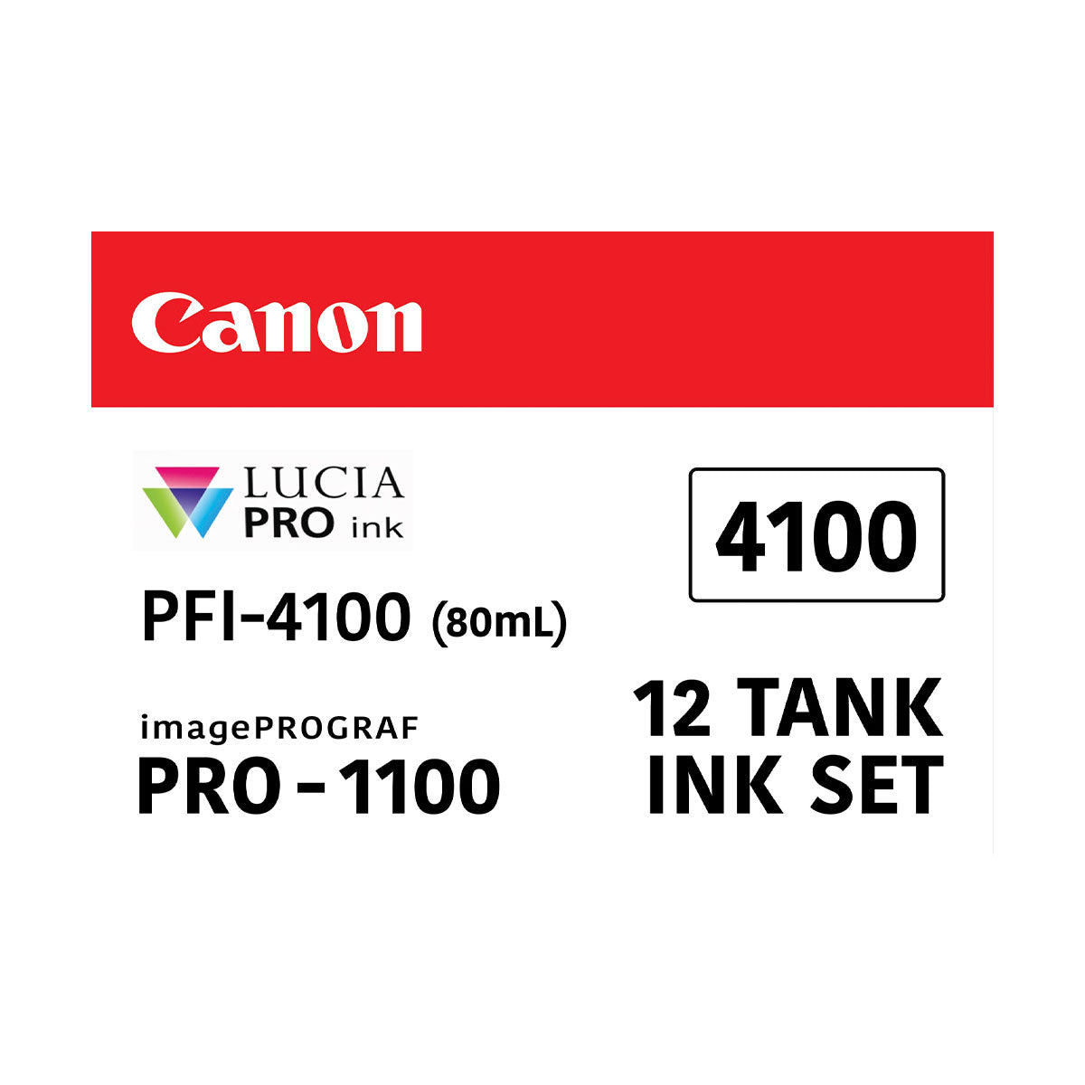 Canon PFI-4100 Pigment Ink 12 Tank Set 80mL (PRO-1100) image 1