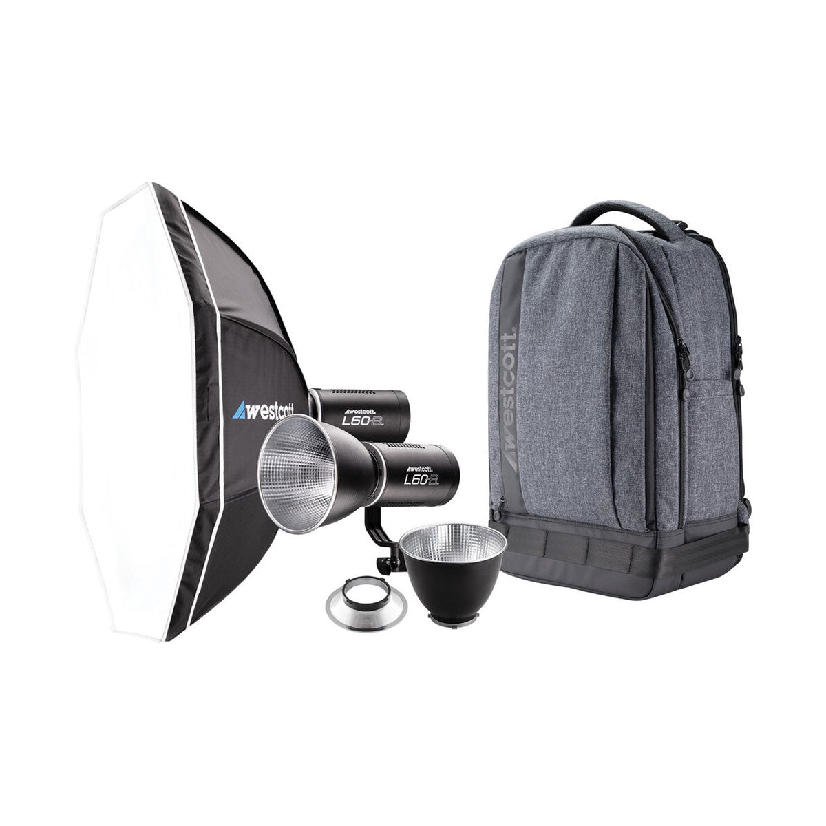 Westcott L60-B Bi-Color COB LED 2-Light Backpack Kit image 1