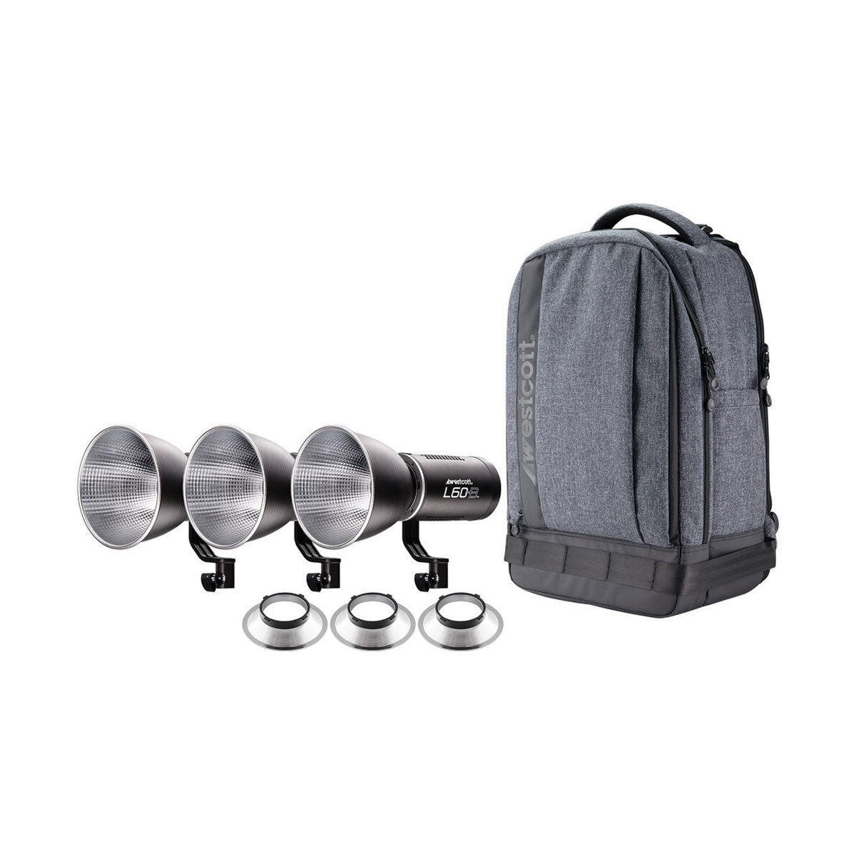 Westcott L60-B Bi-Color COB LED 3-Light Backpack Kit image 1