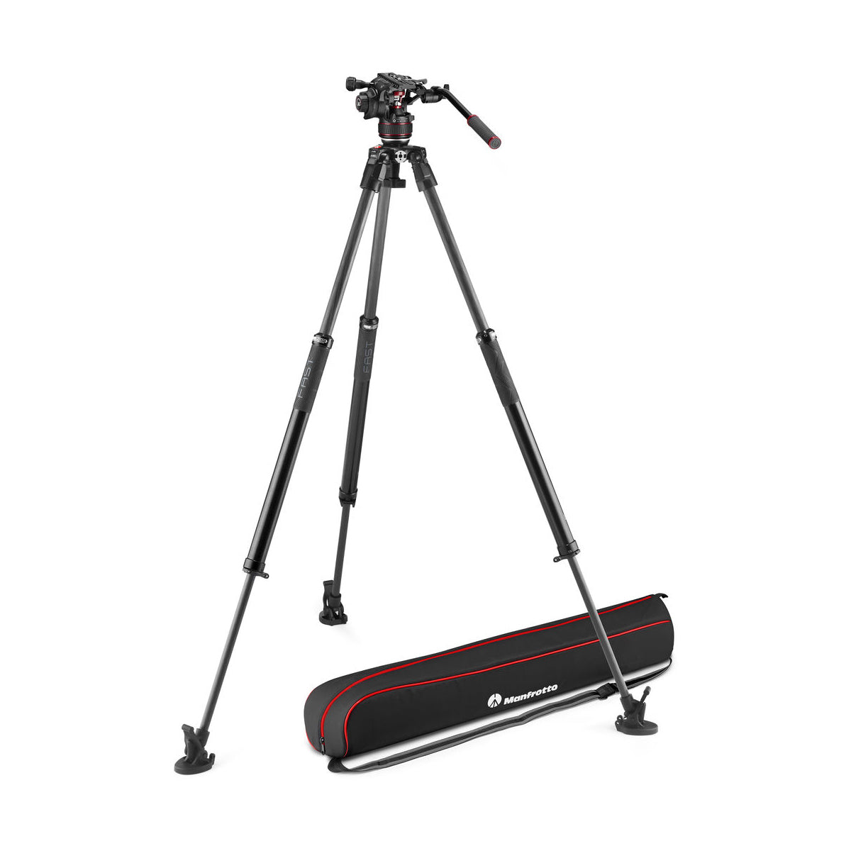 Manfrotto MVK608SNGFCUS Kit with Nitrotech 608 Fluid Head and 635 Fast Single Leg Carbon Fiber Tripod & Bag image 1