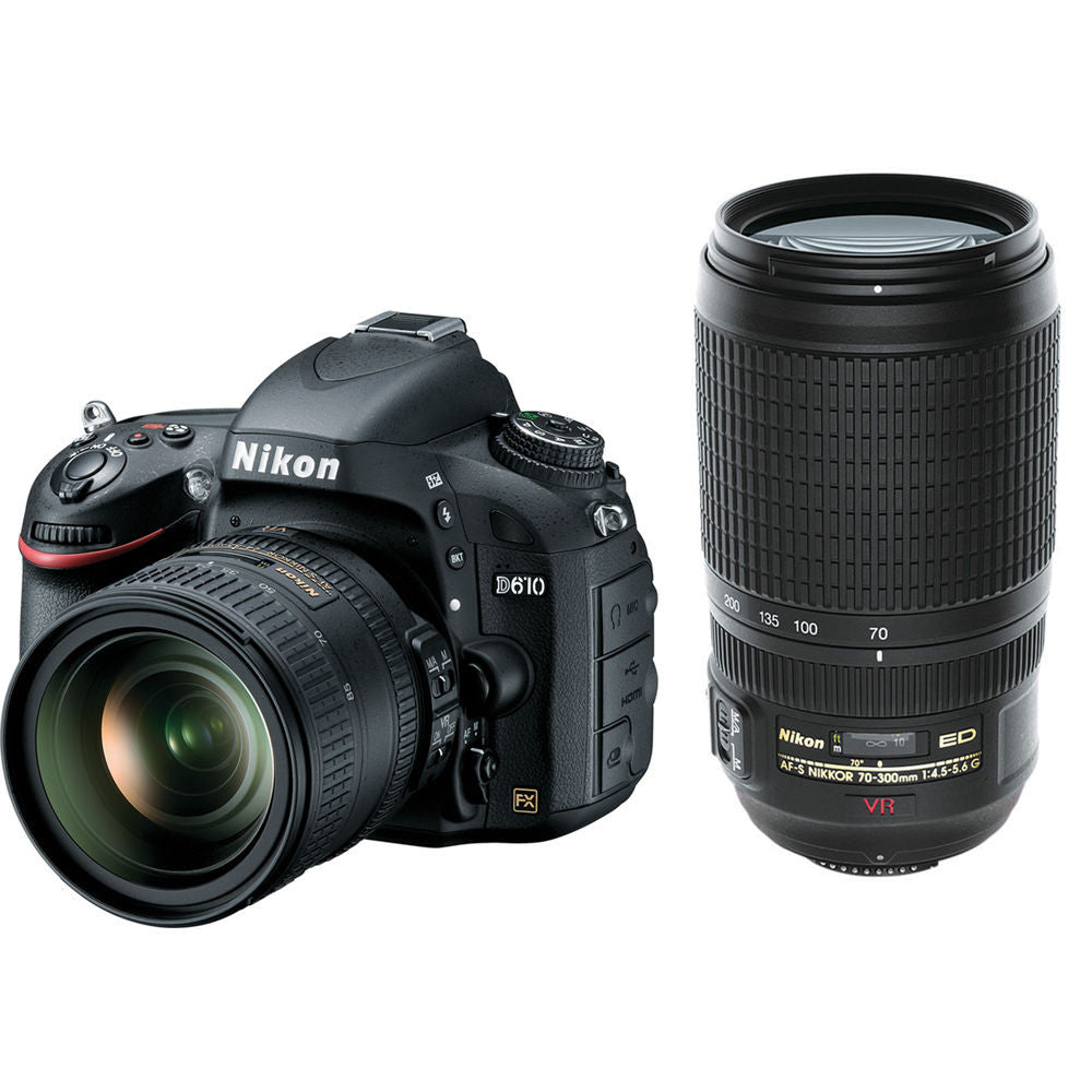 Nikon D610 Digital SLR with 24-85mm and 70-300mm VR Nikkor Lenses image 1