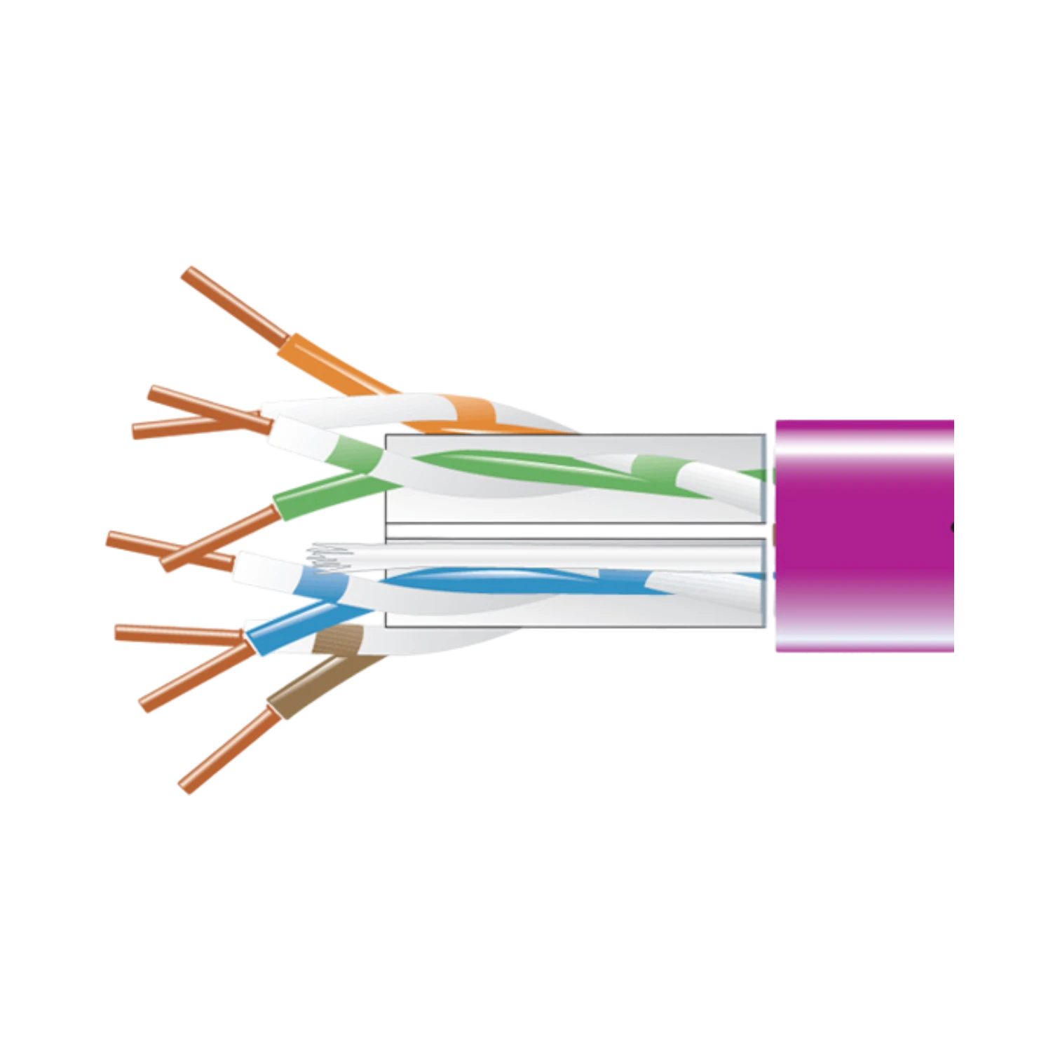 Black Box 1000ft GigaTrue CAT6 550MHz Solid Ethernet Cable (Purple) image 1
