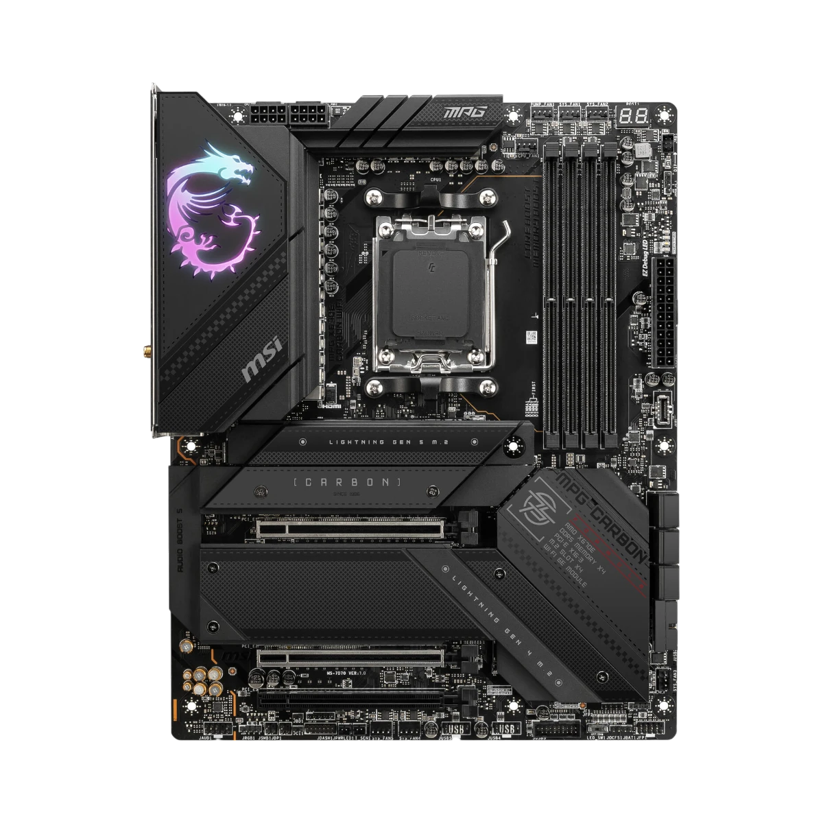 MSI MPG X670E CARBON WIFI AM5 ATX Motherboard image 1