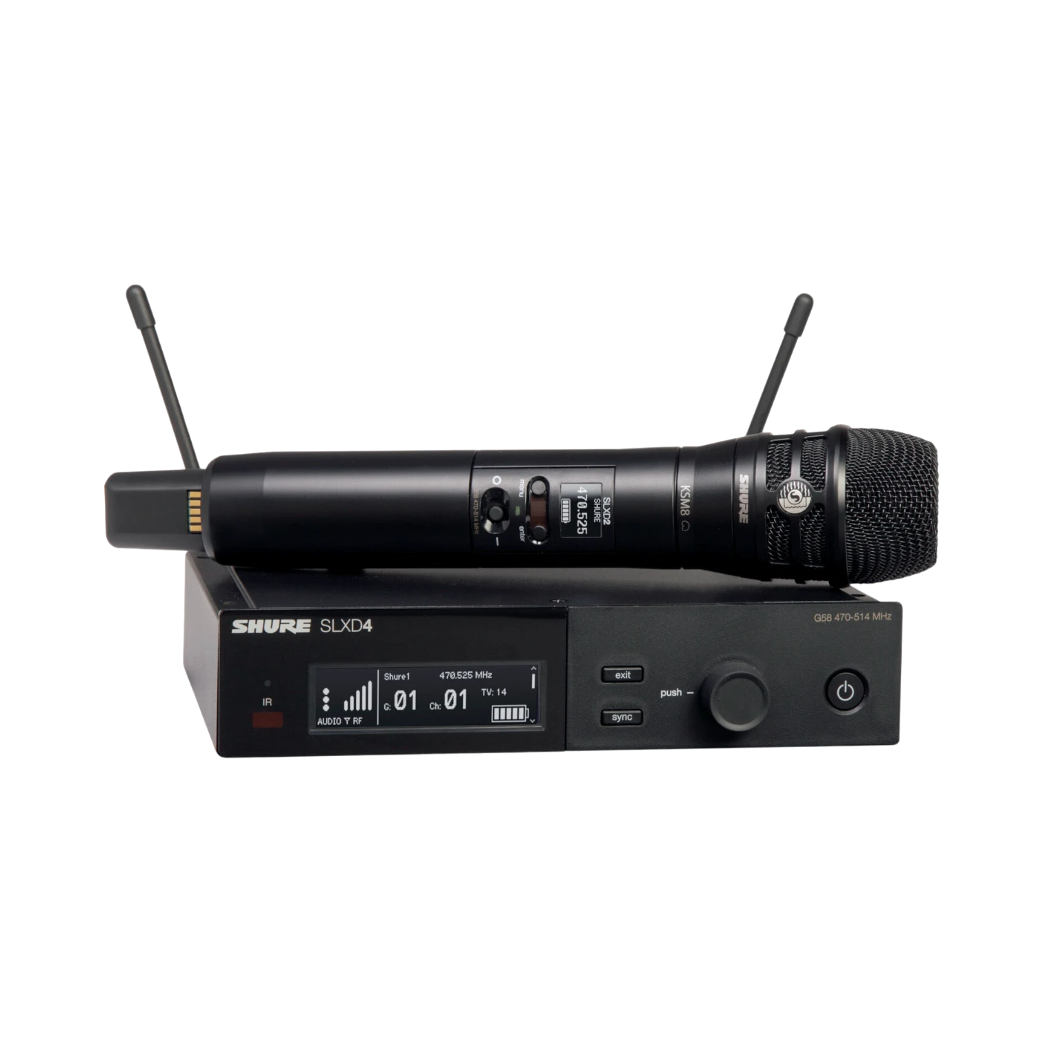 Shure SLXD24/K8B Digital Wireless Handheld Microphone System with KSM8 Capsule image 1