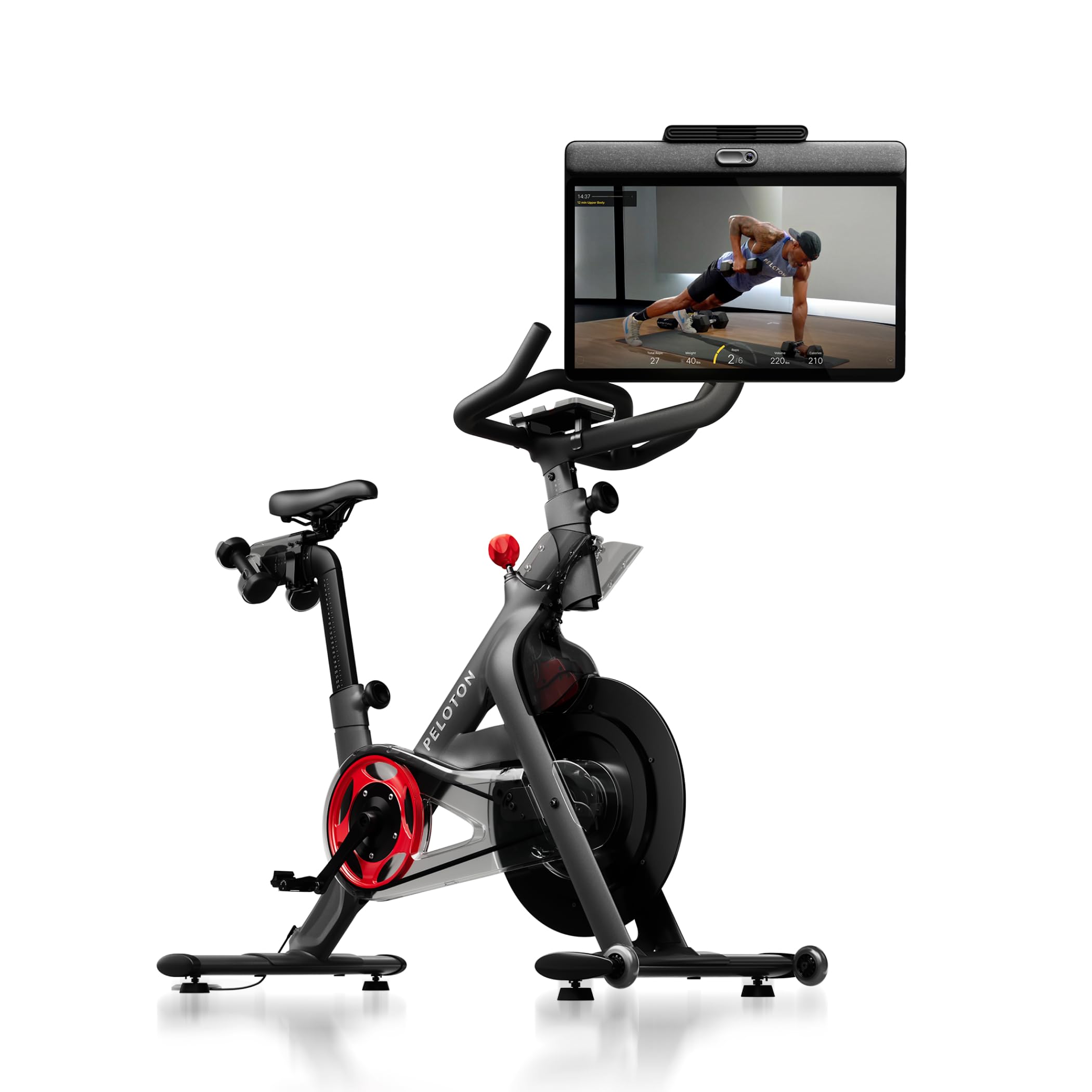 Peloton Exercise Cross Training Bike+, Indoor Stationary Spin Bike+ for Home Workouts, Space-Friendly Exercise Equipment for Cardio and strength Workout & Indoor Cycling image 1