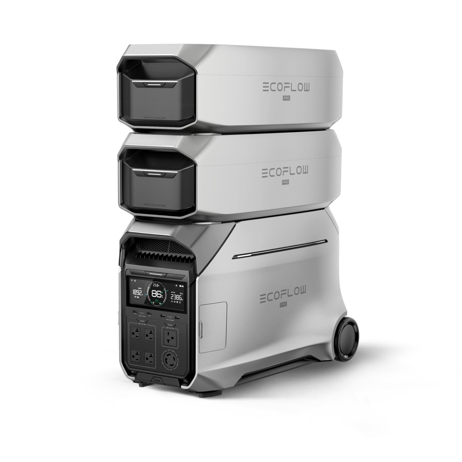 EF ECOFLOW 12kWh Portable Power Station: DELTA Pro 3 with 2 Extra Battery, 120/240V 4000W AC Output, Solar Generator for Home Use, Camping, Emergencies, Power Outages, RVs, and Outdoor Generators image 1