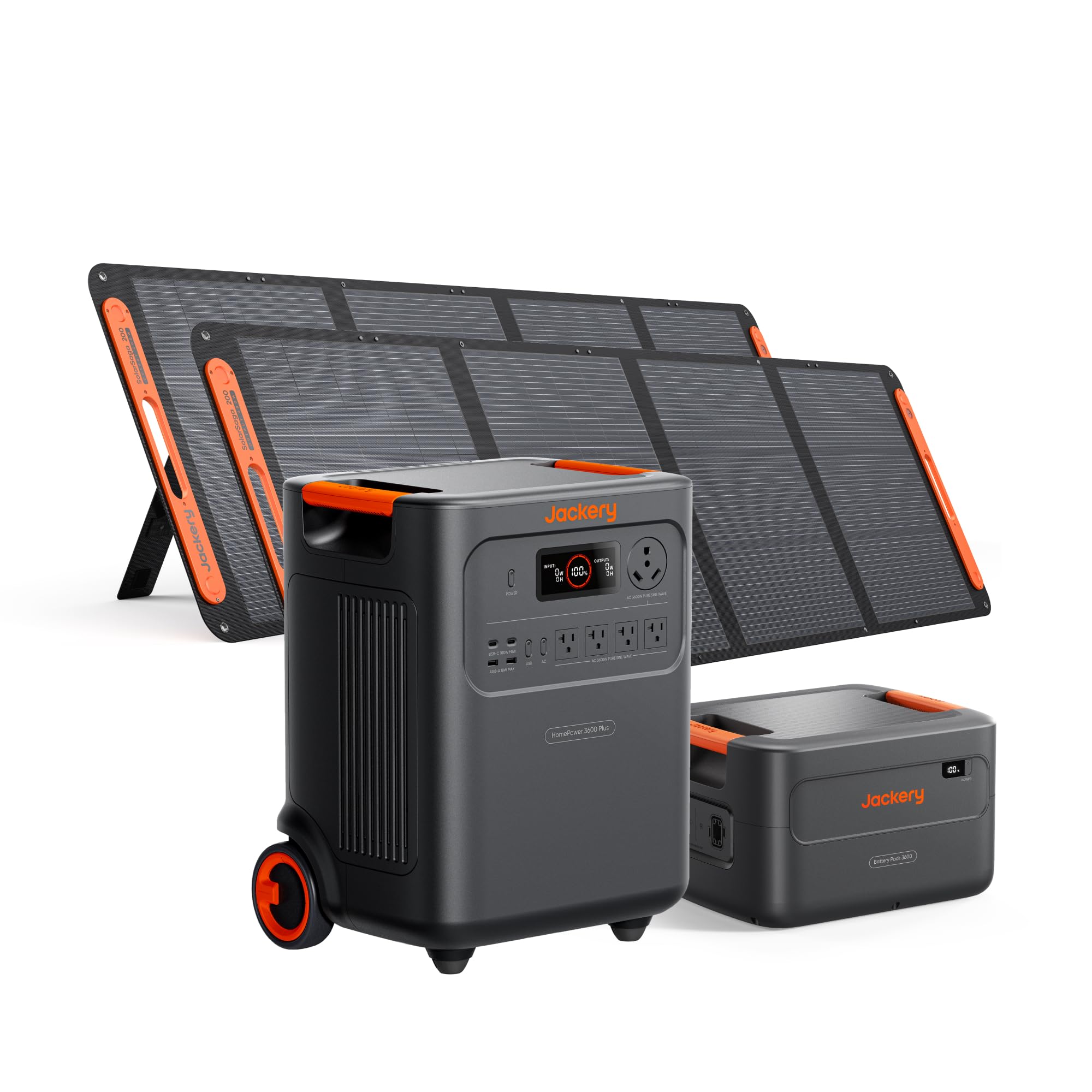 Jackery HomePower 3600 Plus Portable Power Station and Extra Battery with 2x 200W, 3600W AC Output, 7168Wh LFP Solar Generator, Expandable up to 21kWh, Essential Home Backup for Home Use, Emergencies image 1