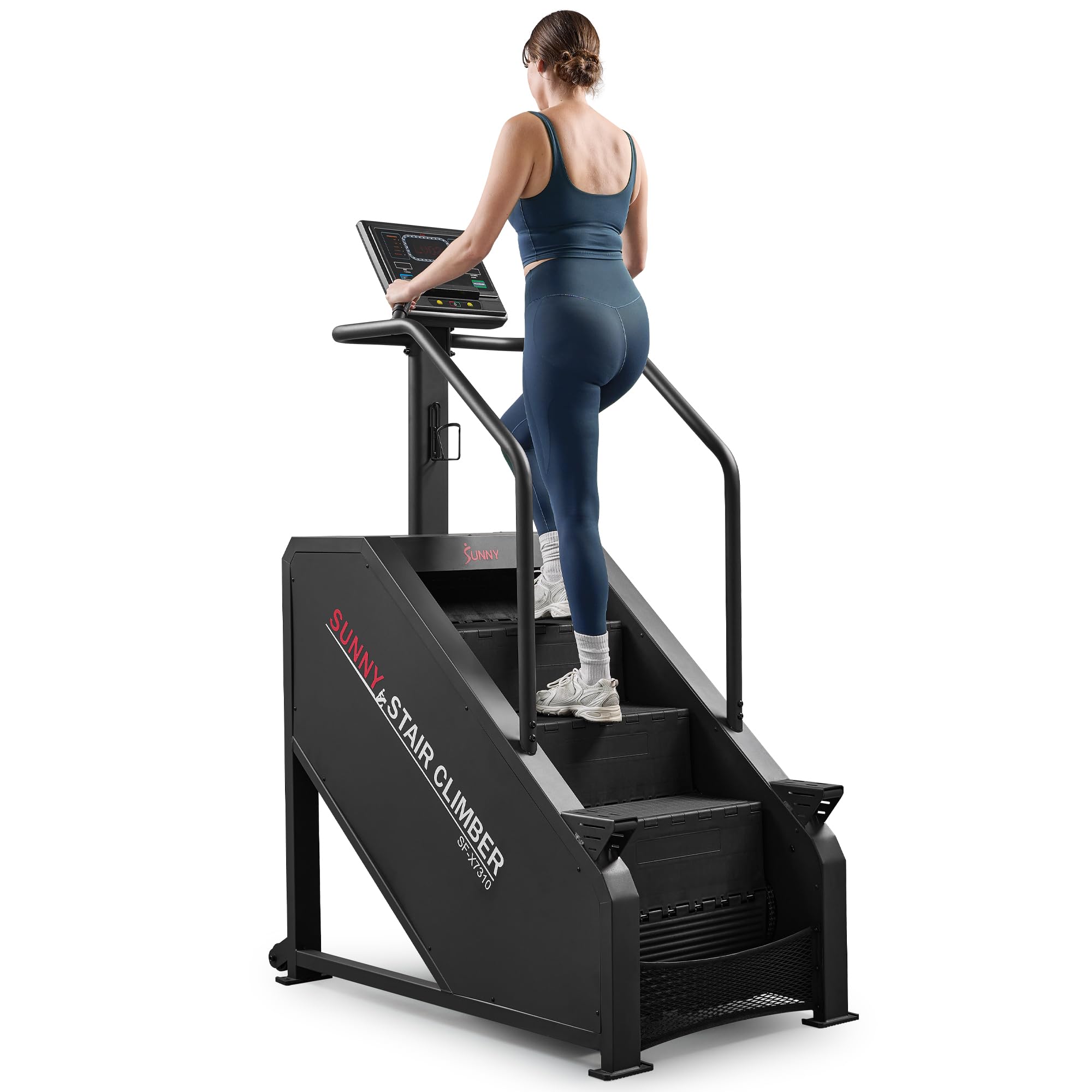 Sunny Health & Fitness Premium Smart Stair Climber – 15-Level Step Rate (24–164 Steps/Min), 8&4 Built-in Programs, Auto-Locking Pedals, 350 LB Capacity, Free SunnyFit App w/Dedicated SF-X7310 Program image 1