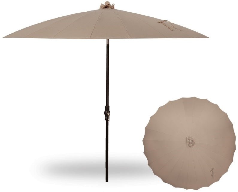 10' Round Shanghai Market Black Frame Sand Canopy Umbrella image 1