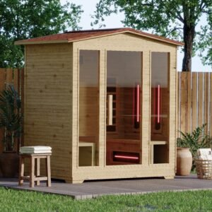 EROMMY 4 Person Outdoor Sauna with Full-spectrum Heaters