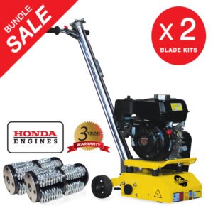 8” Gas Concrete Scarifier Planer Grinder with 5.5 HP Honda Engine Blade Bundle