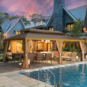 EROMMY 14X24 Outdoor Bar Gazebo with Canopy for Patio