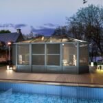 EROMMY 12X18 Solarium Room for 4 Season with Sliding Door – Grey