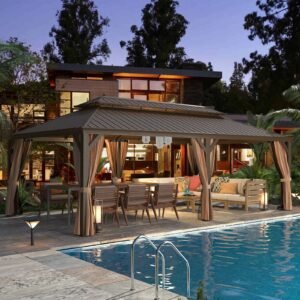EROMMY 14X24 Hardtop Privacy Gazebo with Insect Screen