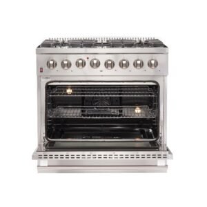 Forno Galiano - Gold Professional 36" Freestanding Dual Fuel 240V Electic Oven Range