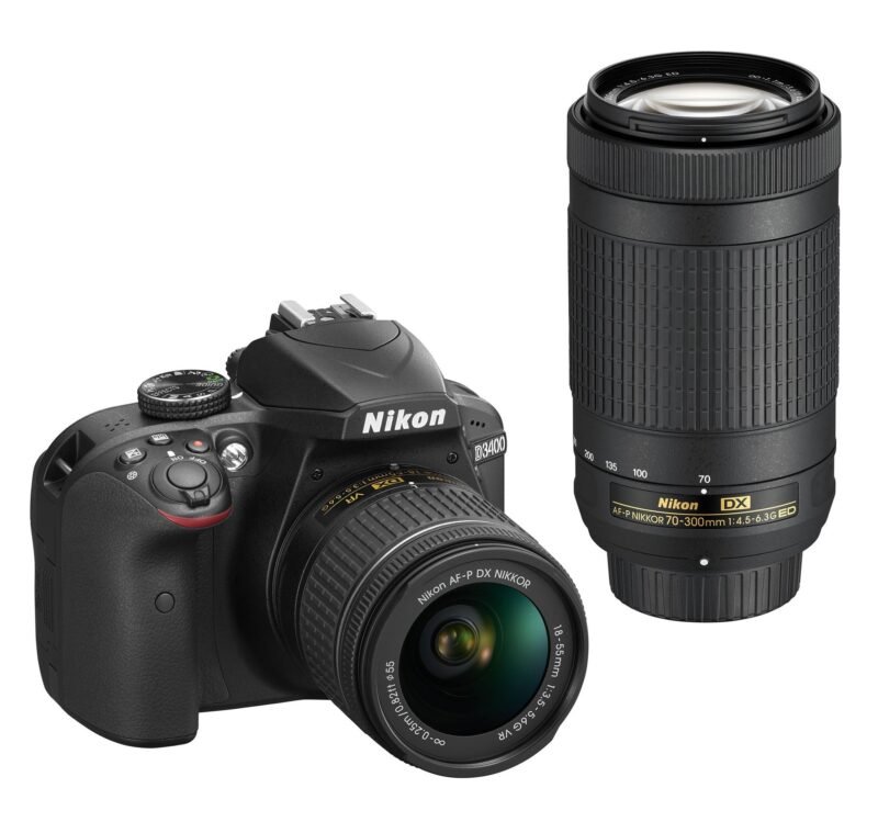 Nikon D3400 Digital SLR Camera 2 Lens Kit (18-55mm 70-300mm)