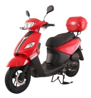 TrailMaster Flash 50cc Street Scooter, CVT Automatic, LED Lights, Rear Trunk Included