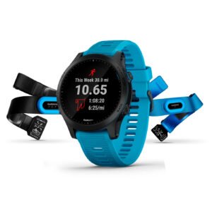 Garmin, Forerunner 945 Bundle, Watch, Watch Color: Black, Wristband: Blue - Silicone, 010-02063-10