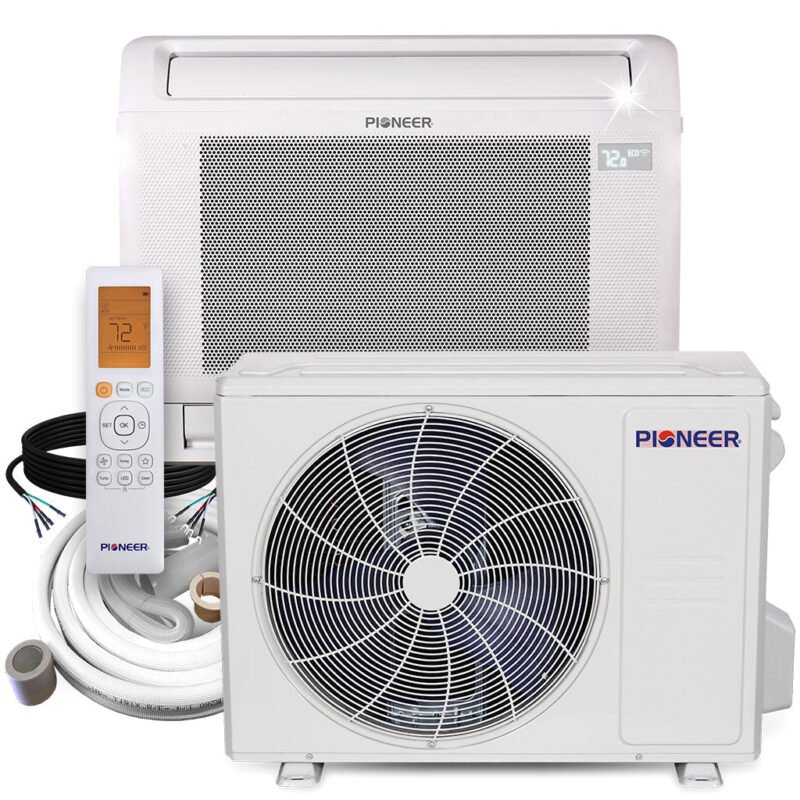 Pioneer® 18,000 BTU 22.4 SEER2 Floor Console Mini-Split Inverter++ Energy-Star Air Conditioner Heat Pump System Full Set 230V